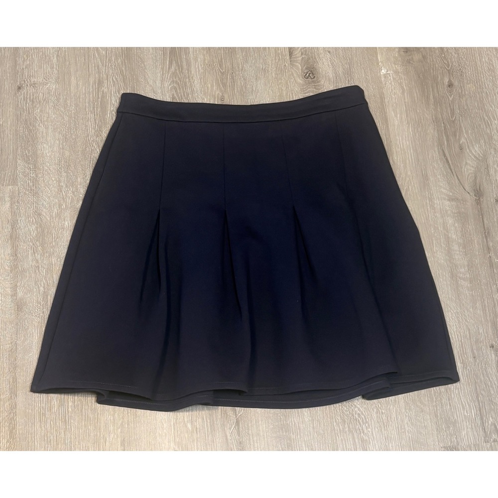 Boden Navy Blue Pleated‎ Mini Skirt US 10R A-Line